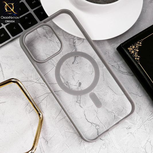 iPhone 15 Pro Cover - Natural Titanium - New Clear Transparent Back Magnetic Magsafe Candy Color Soft Borders Case