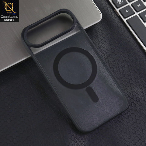 iPhone 17 Air  - Black -  New Clear Transparent Back Magnetic Magsafe Candy Color Soft Borders Case