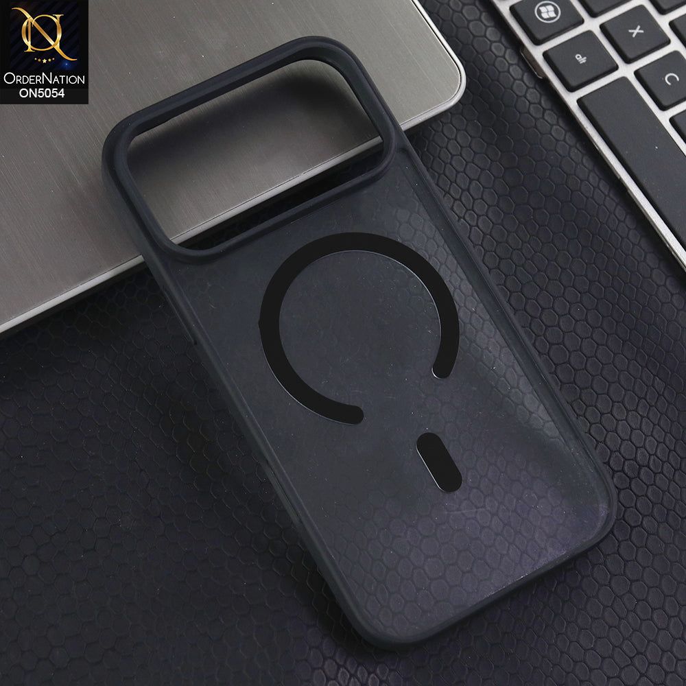 iPhone 17 Pro  - Black -  New Clear Transparent Back Magnetic Magsafe Candy Color Soft Borders Case