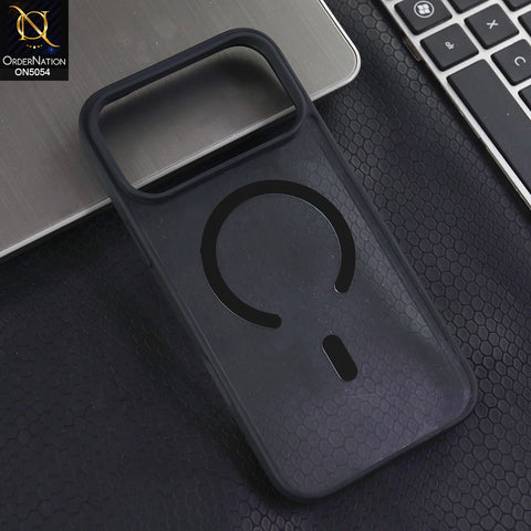 iPhone 17 Pro  - Black -  New Clear Transparent Back Magnetic Magsafe Candy Color Soft Borders Case