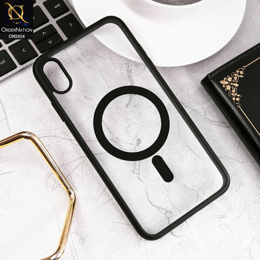 iPhone XR Cover - Black - New Clear Transparent Back Magnetic Magsafe Candy Color Soft Borders Case