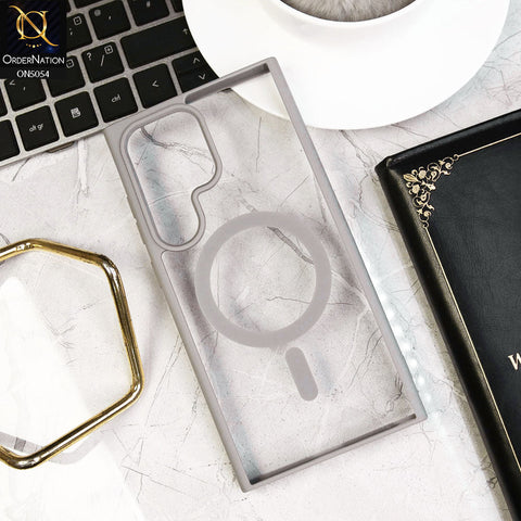 Samsung Galaxy S24 Ultra Cover - Natural Titanium - New Gloss Shiny Soft Protective Case With Chain Holder