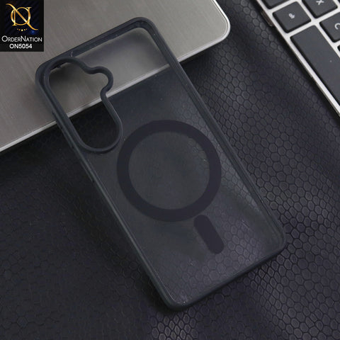 Samsung Galaxy S26 - Black -  New Clear Transparent Back Magnetic Magsafe Candy Color Soft Borders Case