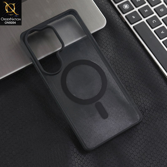 Samsung Galaxy S26 Ultra - Black -  New Clear Transparent Back Magnetic Magsafe Candy Color Soft Borders Case