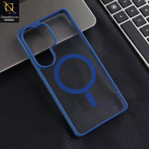 Samsung Galaxy S26 Ultra - Blue -  New Clear Transparent Back Magnetic Magsafe Candy Color Soft Borders Case