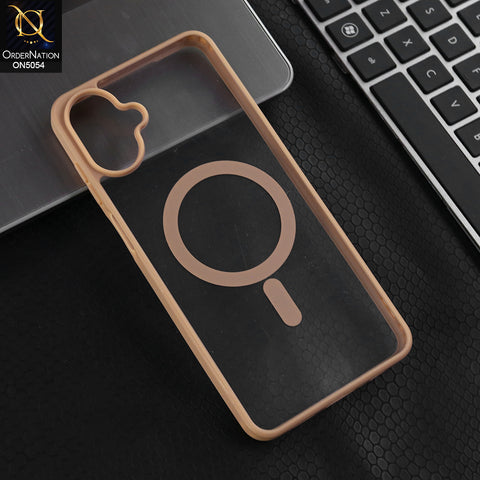 Samsung Galaxy A06 - Desert -  New Clear Transparent Back Magnetic Magsafe Candy Color Soft Borders Case