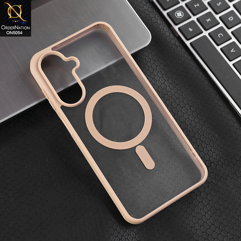 Samsung Galaxy A36 - Desert -  New Clear Transparent Back Magnetic Magsafe Candy Color Soft Borders Case