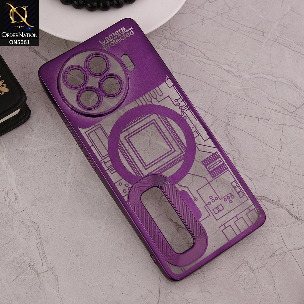 Tecno Spark 20 Pro Plus Cover - Purple - New Design Electroplating Soft TPU Cases With Camera Protection