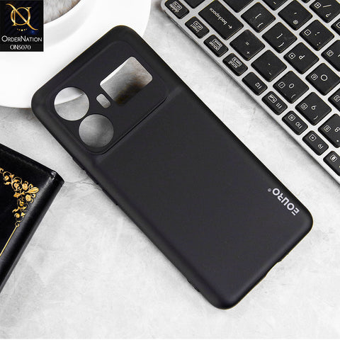 Realme GT5 Cover - Black - New Liquid Silicone Soft TPU Case With Camera Protection
