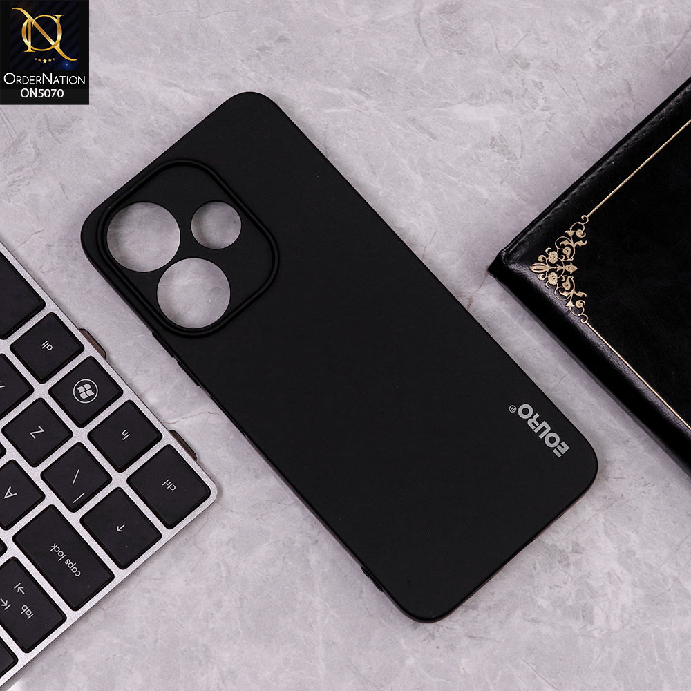 Redmi Note 13R Cover - Black - New Liquid Silicone Soft TPU Case With Camera Protection