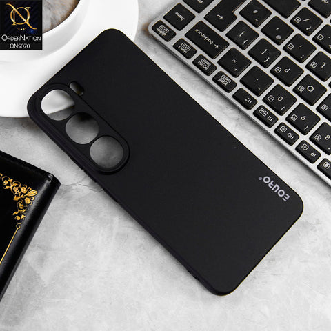 Oppo Reno 12 Cover - Black - New Liquid Silicone Soft TPU Case With Camera Protection