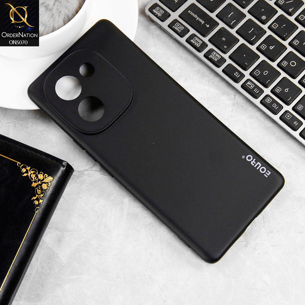 Vivo Y03 Cover - Black - New Liquid Silicone Soft TPU Case With Camera Protection