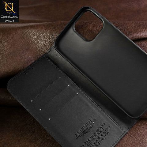 Samsung Galaxy S23 Ultra 5G Cover - Black - Lishen Classic Series - Premium Leather Magnatic Flip Book Case