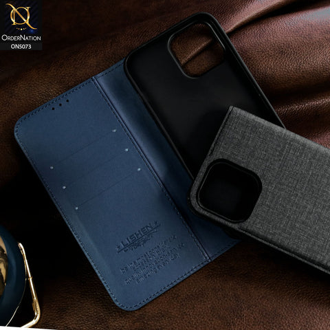 Samsung Galaxy A14 Cover - Blue - Lishen Classic Series - Premium Leather Magnatic Flip Book Case