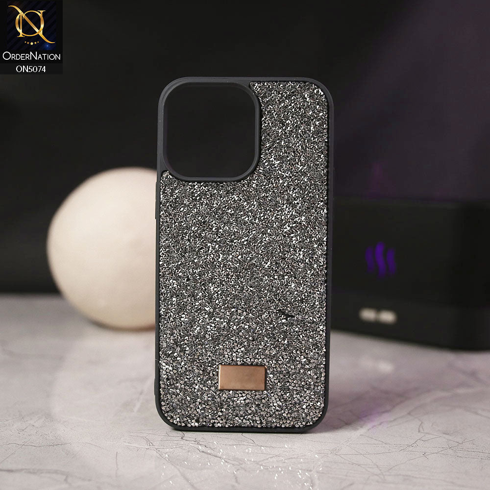 iPhone 14 Pro Max Cover - Dark Gray - Luxury Bling Rhinestones Diamond shiny Glitter Soft TPU Case