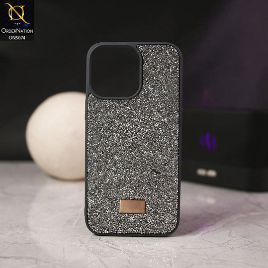 iPhone 14 Pro Max Cover - Dark Gray - Luxury Bling Rhinestones Diamond shiny Glitter Soft TPU Case