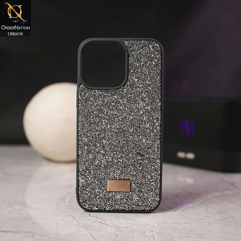 iPhone 14 Pro Max Cover - Dark Gray - Luxury Bling Rhinestones Diamond shiny Glitter Soft TPU Case