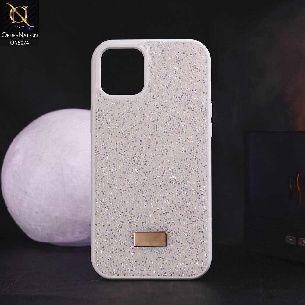 iPhone 12 Cover - White - Luxury Bling Rhinestones Diamond shiny Glitter Soft TPU Case