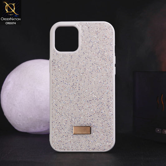 iPhone 12 Cover - White - Luxury Bling Rhinestones Diamond shiny Glitter Soft TPU Case