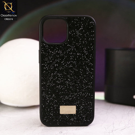 iPhone 15 Cover - Black - Luxury Bling Rhinestones Diamond shiny Glitter Soft TPU Case