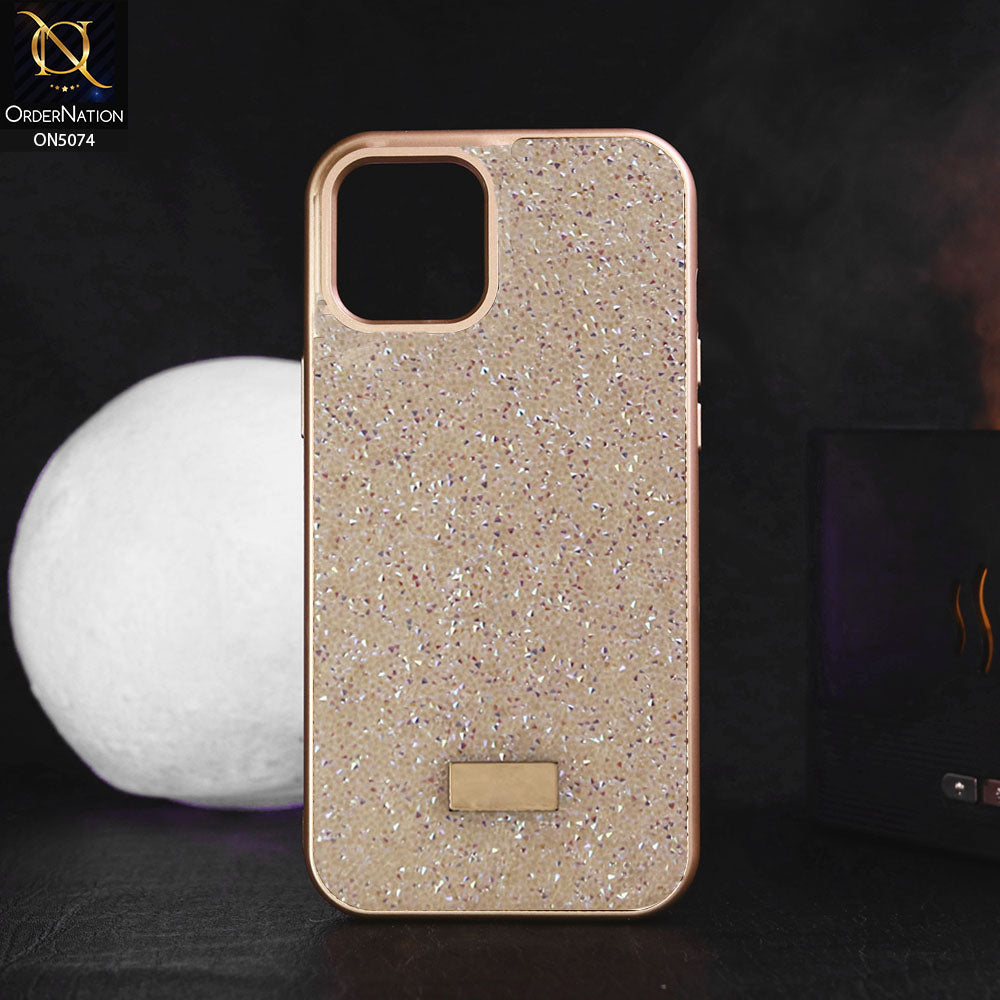 iPhone 12 Pro Cover - Golden - Luxury Bling Rhinestones Diamond shiny Glitter Soft TPU Case