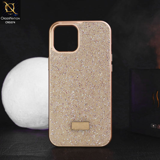 iPhone 12 Cover - Golden - Luxury Bling Rhinestones Diamond shiny Glitter Soft TPU Case