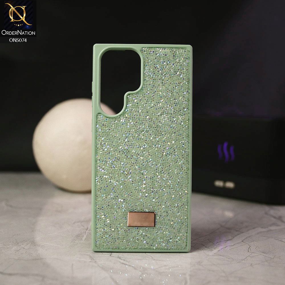 Samsung Galaxy S22 Ultra Cover - Mint Green - Luxury Bling Rhinestones Diamond shiny Glitter Soft TPU Case