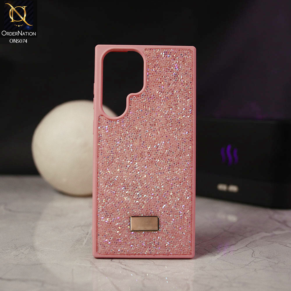 Samsung Galaxy S22 Ultra Cover - Pink - Luxury Bling Rhinestones Diamond shiny Glitter Soft TPU Case