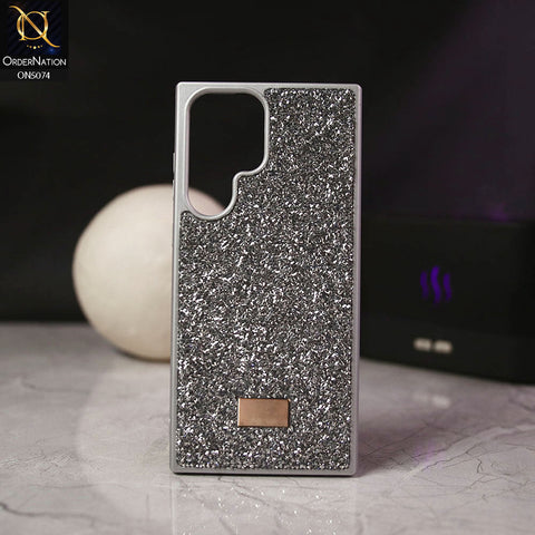 Samsung Galaxy S22 Ultra Cover - Silver - Luxury Bling Rhinestones Diamond shiny Glitter Soft TPU Case