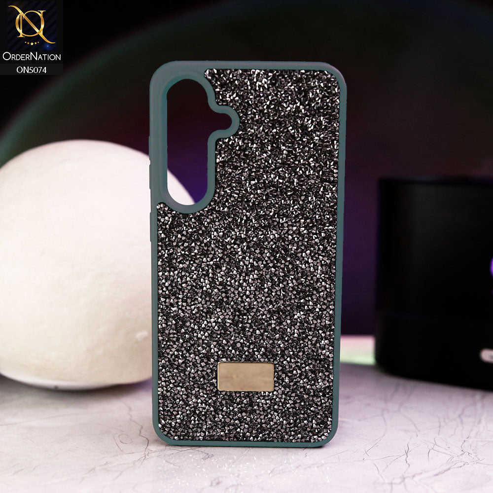 Samsung Galaxy S24 FE Cover - Gray - Luxury Bling Rhinestones Diamond shiny Glitter Soft TPU Case