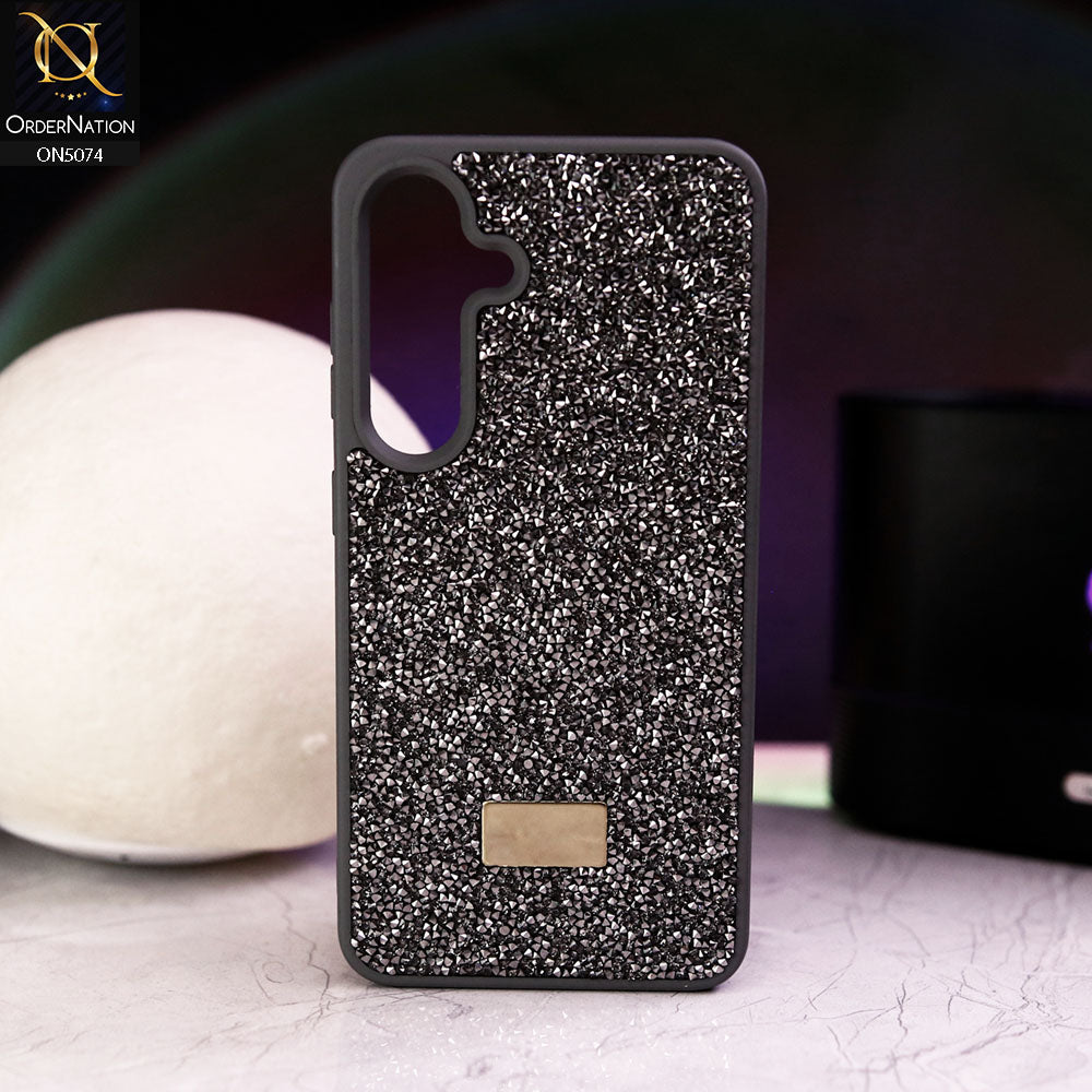 Samsung Galaxy S24 Cover - Gray - Luxury Bling Rhinestones Diamond shiny Glitter Soft TPU Case