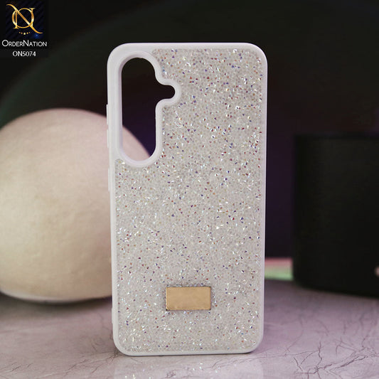Samsung Galaxy S24 Cover - White - Luxury Bling Rhinestones Diamond shiny Glitter Soft TPU Case