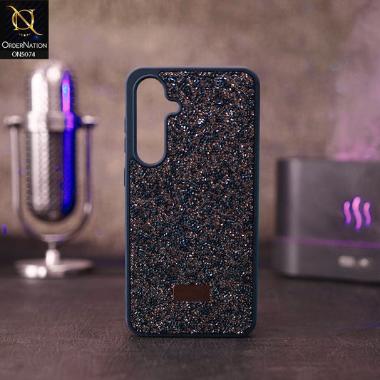 Samsung Galaxy S24 FE Cover - Blue - Luxury Bling Rhinestones Diamond shiny Glitter Soft TPU Case