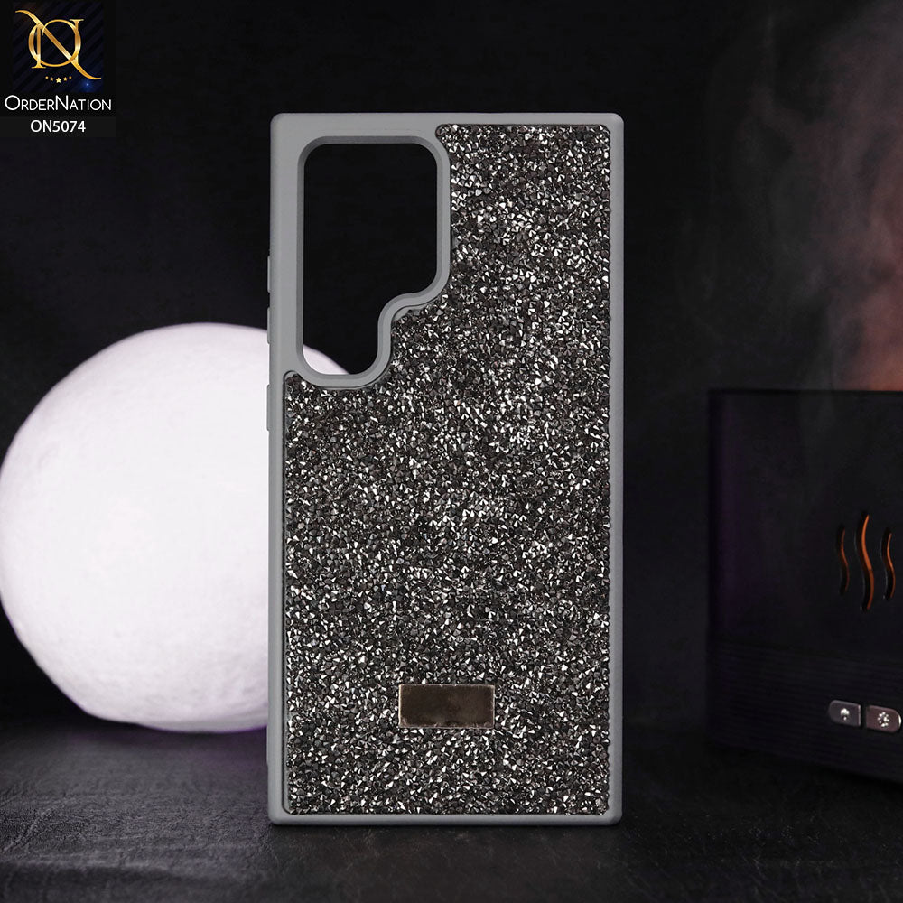 Samsung Galaxy S24 Ultra Cover - Titanium - Luxury Bling Rhinestones Diamond shiny Glitter Soft TPU Case ( B-pair)