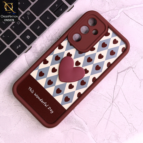 Samsung Galaxy A13 5G Cover - Red - Trendy 3D Love Heart Soft Case With Camera Protection