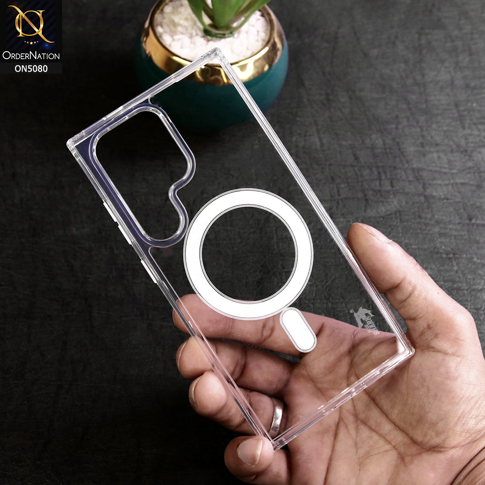 Samsung Galaxy S24 Ultra - Transparent -  Crystal Series Clear Transparent Magsafe Soft Border Protective Case