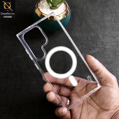 Samsung Galaxy S24 Ultra - Transparent -  Crystal Series Clear Transparent Magsafe Soft Border Protective Case