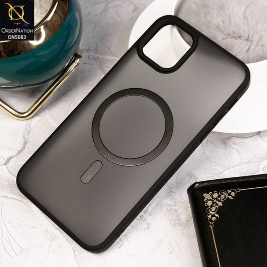 iPhone 11 Cover - Black - Trendy Matte Colour Transparent Soft Border Case With Magsafe