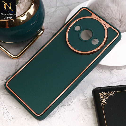 Xiaomi Redmi A3 Cover - Green - Electroplating Borders Candy Colour Soft Silicon Case With Camera Protection