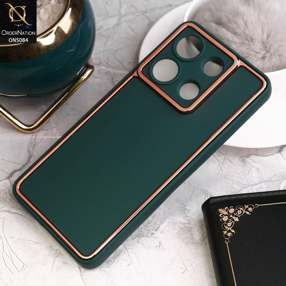 Xiaomi Redmi Note 13 Cover - Green - Electroplating Borders Candy Colour Soft Silicon Case With Camera Protection
