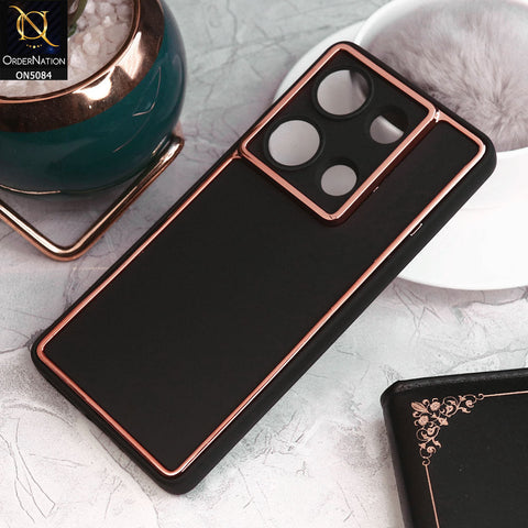 Xiaomi Redmi Note 13 Pro 4G Cover - Black - Electroplating Borders Candy Colour Soft Silicon Case With Camera Protection