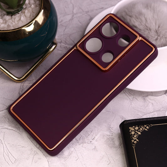 Xiaomi Redmi Note 13 Pro 4G Cover - Magenta - Electroplating Borders Candy Colour Soft Silicon Case With Camera Protection