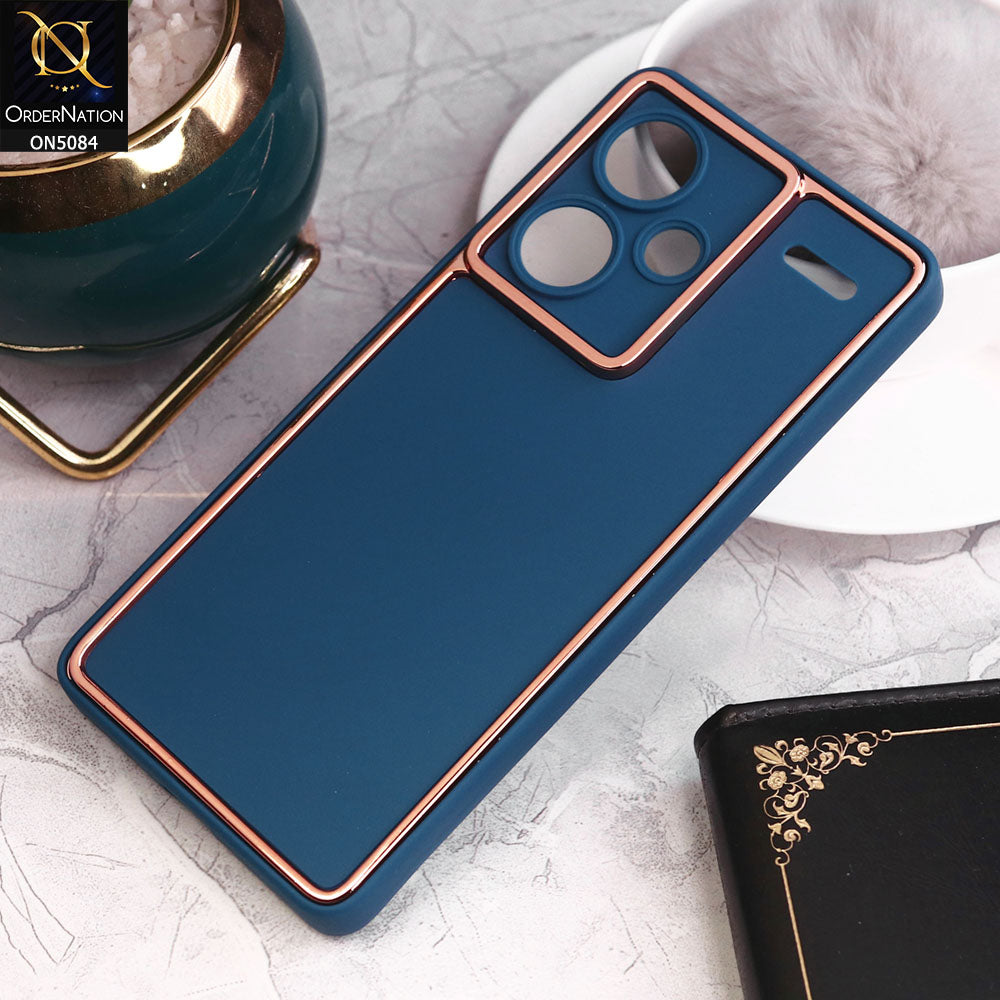 Xiaomi Redmi Note 13 Pro Plus 5G Cover - Blue - Electroplating Borders Candy Colour Soft Silicon Case With Camera Protection