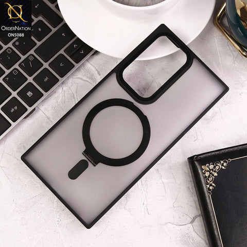 Samsung Galaxy S23 Ultra 5G Cover - Black - New Translucent Alloy Bracket Magnatic Holder Magsafe Soft Borders Shell Case