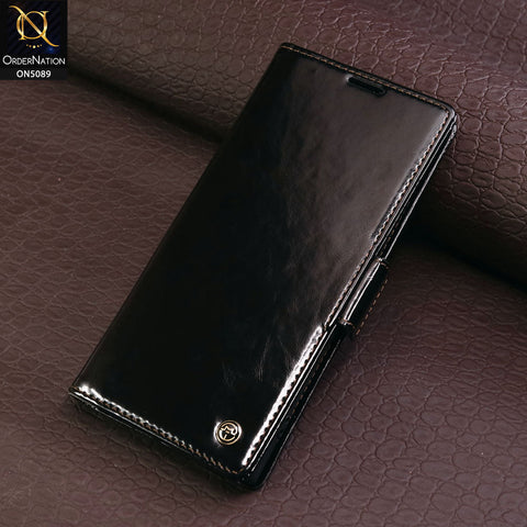 Samsung Galaxy S22 Ultra 5G Cover - Black - CaseMe Classic Leather Flip Book Card Slot Case