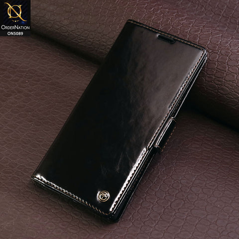 Samsung Galaxy S23 Ultra 5G Cover - Black - CaseMe Classic Leather Flip Book Card Slot Case