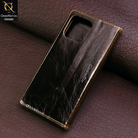 iPhone 14 Pro Max Cover - Brown - CaseMe Classic Leather Flip Book Card Slot Case