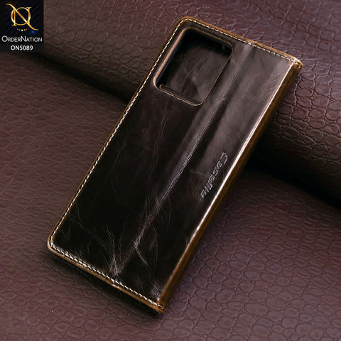 Xiaomi Redmi Note 12 4G Cover - Brown - CaseMe Classic Leather Flip Book Card Slot Case