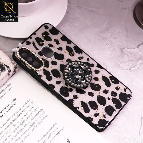 Samsung Galaxy A30 Cover - Design3 - Bling Series - Glitter Foil Soft Border Case With Holder(Glitter Does Not Move)
