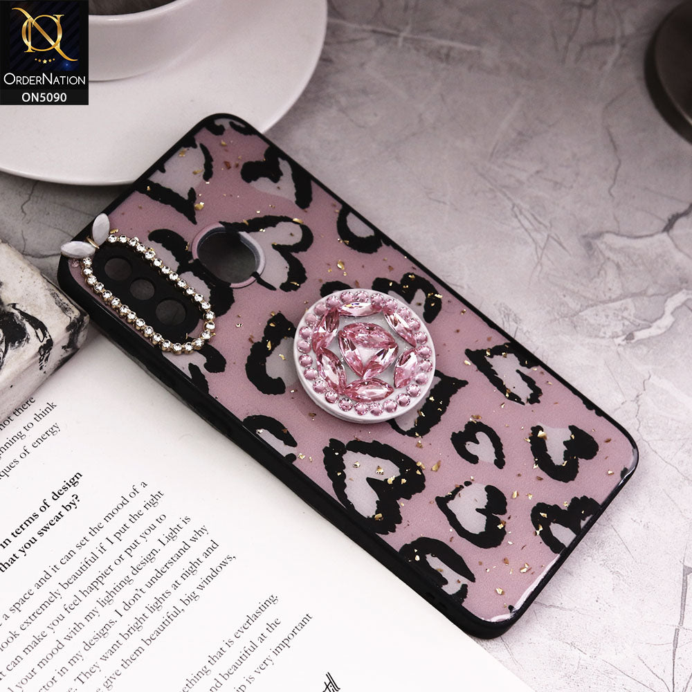 Samsung Galaxy A30 Cover - Design8 - Bling Series - Glitter Foil Soft Border Case With Holder(Glitter Does Not Move)